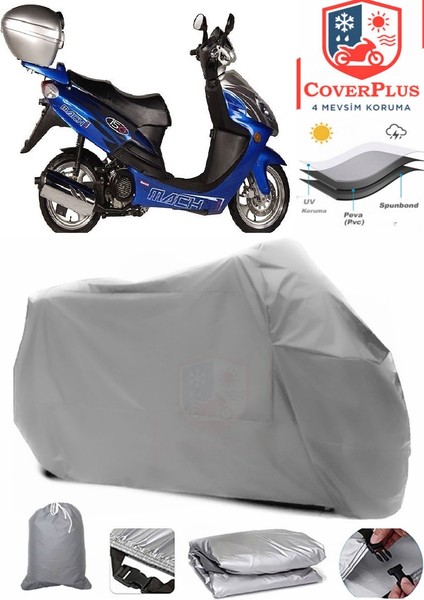 Bianchi Mach-1 150 Gri Motorsiket Brandası Motor Örtüsü Çadır Su Geçirmez Motosiklet Kılıfı Motor Brandası