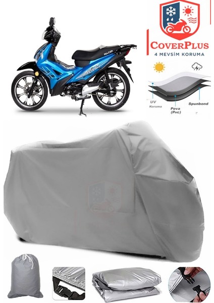 Falcon Master 50 Gri Motorsiket Brandası Motor Örtüsü Çadır Su Geçirmez Motosiklet Kılıfı Motor Brandası