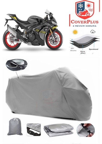Aprilia Rsv4 1100 Arka Çanta Uyumlu (Gri) Motorsiket Brandası Motor Örtüsü Çadır Su Geçirmez Motosiklet Kılıfı Motor Brandası