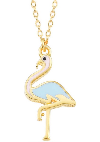 925 Ayar Gümüş Gold Flamingo Kadın Kolye modelleri