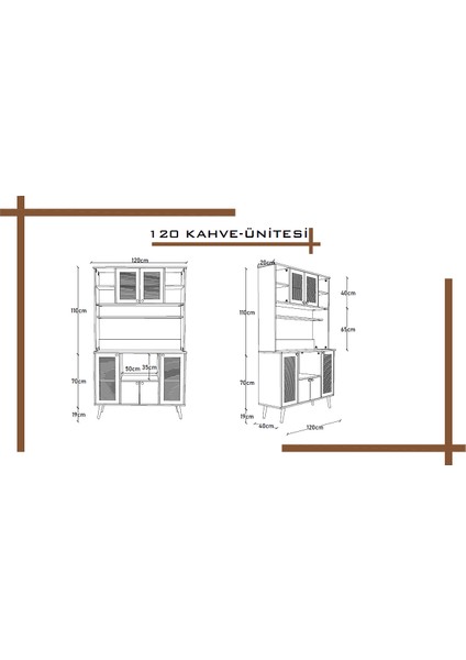 Kahve Köşesi 120 cm %100 Mdf Panjur Kapak Çok Amaçlı Dolap fiyatları