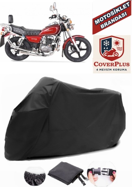 Arora Ar 150-A Jaguar Siyah Motorsiket Brandası Motor Örtüsü Çadır Su Geçirmez Motosiklet Kılıfı Motor Brandası