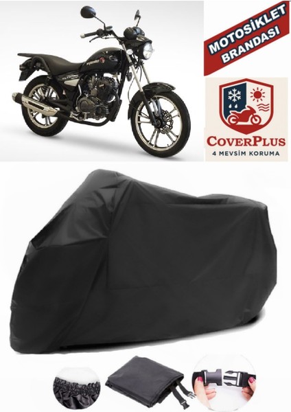 Asya Elegant 150 Siyah Motorsiket Brandası Motor Örtüsü Çadır Su Geçirmez Motosiklet Kılıfı Motor Brandası