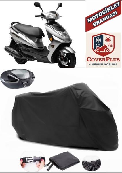 Bumoto/jinling Terra 100CC Siyah Arka Çanta Uyumlu Motorsiket Brandası Motor Örtüsü Çadır Su Geçirmez Motosiklet Kılıfı Motor Brandası