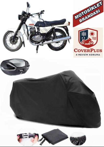 Jawa 350 Twin Siyah Arka Çanta Uyumlu Motorsiket Brandası Motor Örtüsü Çadır Su Geçirmez Motosiklet Kılıfı Motor Brandası