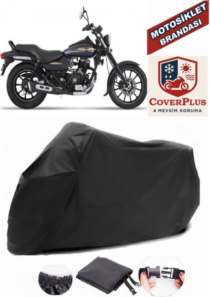 Bajaj Avenger Street 150 Siyah Motorsiket Brandası Motor Örtüsü Çadır Su Geçirmez Motosiklet Kılıfı Motor Brandası