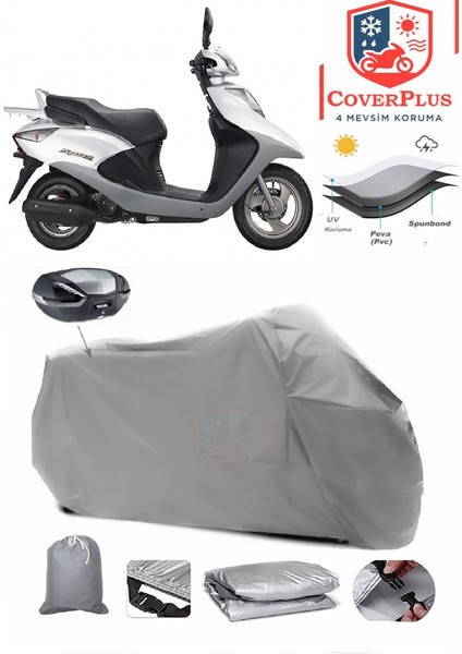 Honda Jf 26 (3) Arka Çanta Uyumlu (Gri) Motorsiket Brandası Motor Örtüsü Çadır Su Geçirmez Motosiklet Kılıfı Motor Brandası