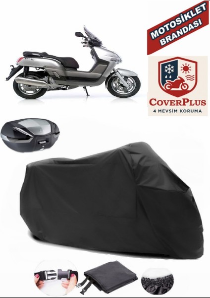 Yamaha Vercity 300 Siyah Arka Çanta Uyumlu Motorsiket Brandası Motor Örtüsü Çadır Su Geçirmez Motosiklet Kılıfı Motor Brandası