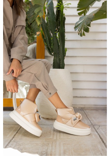 Jelle Kadın Bej Parasut Malzeme Eva Taban Fiyonklu Bot fırsatları