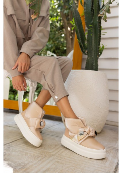 Jelle Kadın Bej Parasut Malzeme Eva Taban Fiyonklu Bot indirimleri