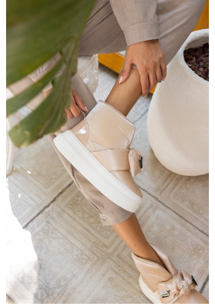 Jelle Kadın Bej Parasut Malzeme Eva Taban Fiyonklu Bot