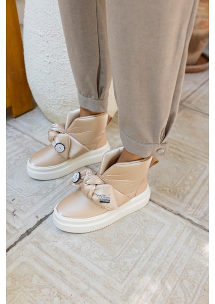 Jelle Kadın Bej Parasut Malzeme Eva Taban Fiyonklu Bot