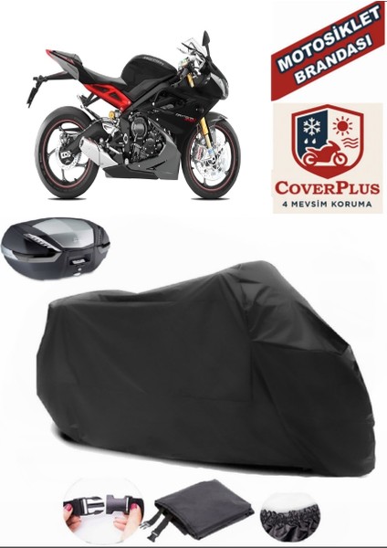 Triumph Daytona 675 R Siyah Arka Çanta Uyumlu Motorsiket Brandası Motor Örtüsü Çadır Su Geçirmez Motosiklet Kılıfı Motor Brandası