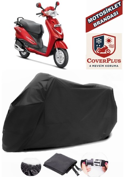 Hero Duet 110I Siyah Motorsiket Brandası Motor Örtüsü Çadır Su Geçirmez Motosiklet Kılıfı Motor Brandası