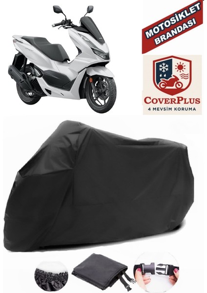 Honda PCX125 Siyah Motorsiket Brandası Motor Örtüsü Çadır Su Geçirmez Motosiklet Kılıfı Motor Brandası