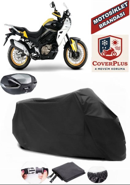 Qj SVT650X Siyah Arka Çanta Uyumlu Motorsiket Brandası Motor Örtüsü Çadır Su Geçirmez Motosiklet Kılıfı Motor Brandası