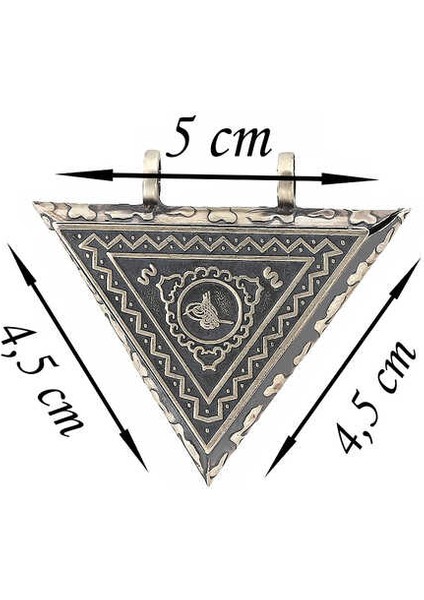 925 Ayar Gümüş Üçgen Içi Açılabilen Tuğra Muskalık Gümüş Kolye fiyatları