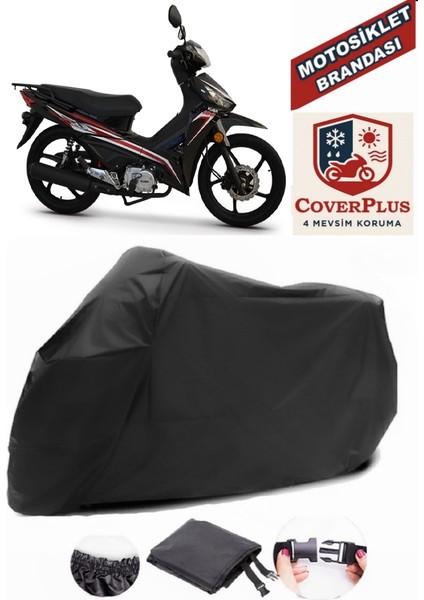 Kuba Reiz 100 Siyah Motorsiket Brandası Motor Örtüsü Çadır Su Geçirmez Motosiklet Kılıfı Motor Brandası