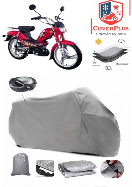 Yamaha Galaxy Arka Çanta Uyumlu (Gri) Motorsiket Brandası Motor Örtüsü Çadır Su Geçirmez Motosiklet Kılıfı Motor Brandası