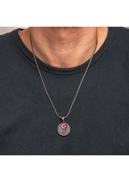 Gümüş Ayyıldız Kartal Erkek Kolye modelleri