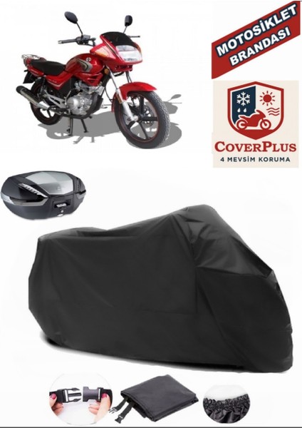 Arora Ar 125-43 Yebere Siyah Arka Çanta Uyumlu Motorsiket Brandası Motor Örtüsü Çadır Su Geçirmez Motosiklet Kılıfı Motor Brandası