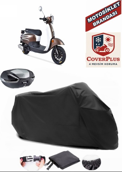 Arora Dazzle 125 Siyah Arka Çanta Uyumlu Motorsiket Brandası Motor Örtüsü Çadır Su Geçirmez Motosiklet Kılıfı Motor Brandası