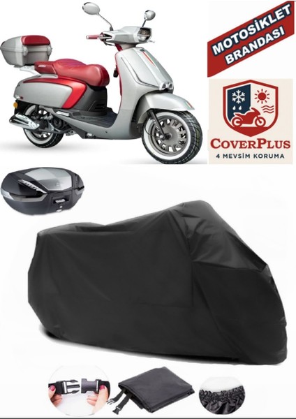 Arora Mojito Pro S Siyah Arka Çanta Uyumlu Motorsiket Brandası Motor Örtüsü Çadır Su Geçirmez Motosiklet Kılıfı Motor Brandası