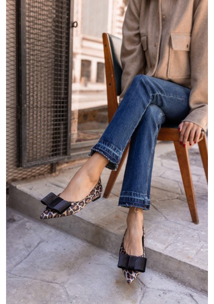 Davison Kadın Leopar Siyah Garnili Babet fiyatları