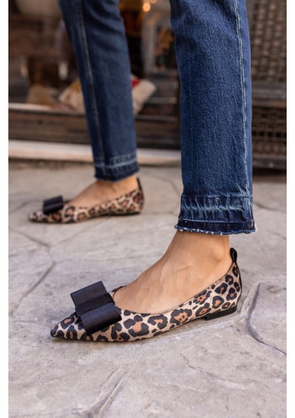 Davison Kadın Leopar Siyah Garnili Babet modelleri