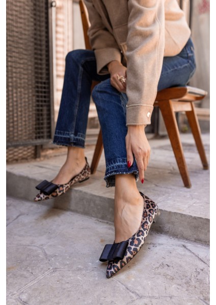Davison Kadın Leopar Siyah Garnili Babet fırsatları