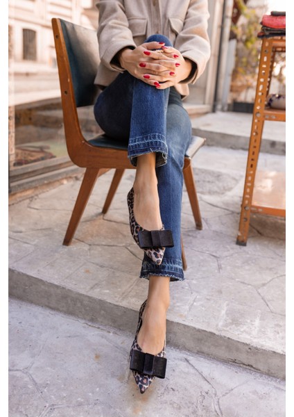 Davison Kadın Leopar Siyah Garnili Babet indirimleri