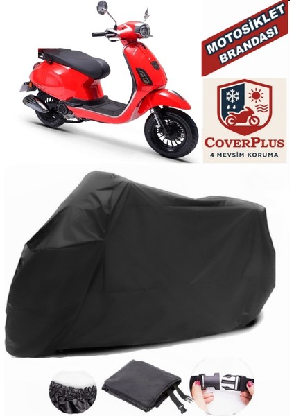 Rks Azure 50 Pro Siyah Motorsiket Brandası Motor Örtüsü Çadır Su Geçirmez Motosiklet Kılıfı Motor Brandası
