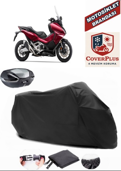 Honda Forza 750 Siyah Arka Çanta Uyumlu Motorsiket Brandası Motor Örtüsü Çadır Su Geçirmez Motosiklet Kılıfı Motor Brandası