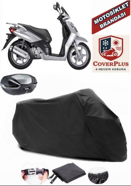 Keeway Outlook 150 Siyah Arka Çanta Uyumlu Motorsiket Brandası Motor Örtüsü Çadır Su Geçirmez Motosiklet Kılıfı Motor Brandası