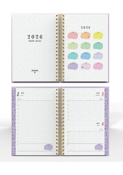 Spiralli 2026 Ajanda Flowers 5 modelleri