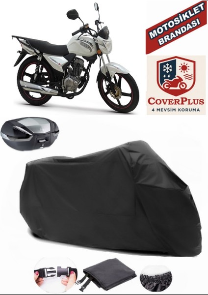 Kuba Platinum Siyah Arka Çanta Uyumlu Motorsiket Brandası Motor Örtüsü Çadır Su Geçirmez Motosiklet Kılıfı Motor Brandası