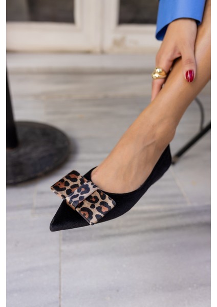 Davison Kadın Leopar Siyah Garnili Babet fırsatları