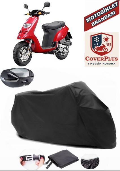 Piaggio Typhoon 125 Siyah Arka Çanta Uyumlu Motorsiket Brandası Motor Örtüsü Çadır Su Geçirmez Motosiklet Kılıfı Motor Brandası