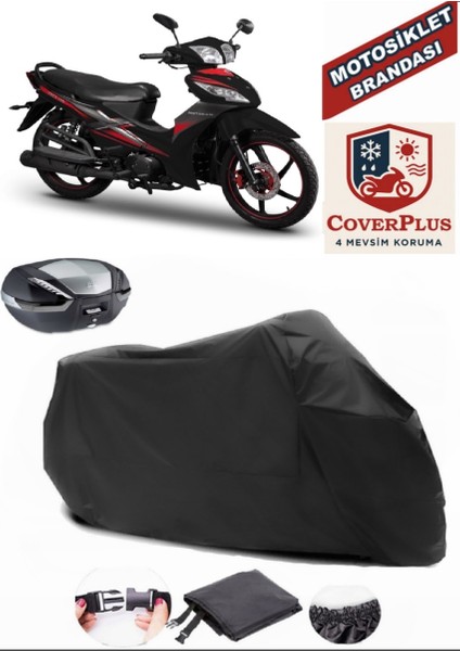 Motoran Furia Siyah Arka Çanta Uyumlu Motorsiket Brandası Motor Örtüsü Çadır Su Geçirmez Motosiklet Kılıfı Motor Brandası