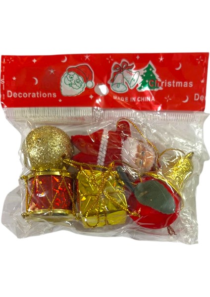 Yılbaşı Süsleri 6 Lı Ağaç Süsleri Küçük Paket Çan Noel Baba Top 2-4 cm fiyatları