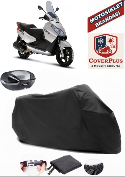 Piaggio X7 250 Siyah Arka Çanta Uyumlu Motorsiket Brandası Motor Örtüsü Çadır Su Geçirmez Motosiklet Kılıfı Motor Brandası