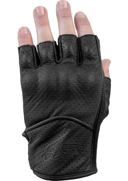 Thebikerjeans Fingerless Flx Deri Motosiklet Eldiveni