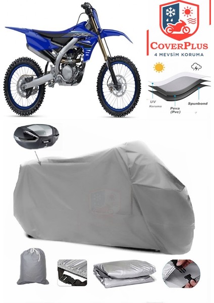 Yamaha Wr 250 F Arka Çanta Uyumlu (Gri) Motorsiket Brandası Motor Örtüsü Çadır Su Geçirmez Motosiklet Kılıfı Motor Brandası