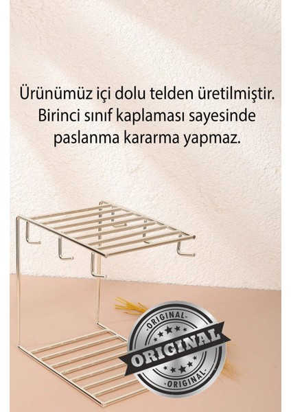 Gümüş Kahve Fincanı Kupa Standı Paslanmaz Kaplama Mutfak Düzenleyici 6 Kişilik Süper Kalite fiyatları