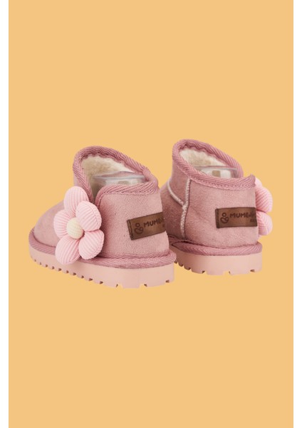 Minto Kız Çocuk ve Bebek Süet Kışlık Pembe Bot - Ortopedik Kaymaz Taban Içi Kürklü Sıcak Tutan Kar Botu modelleri