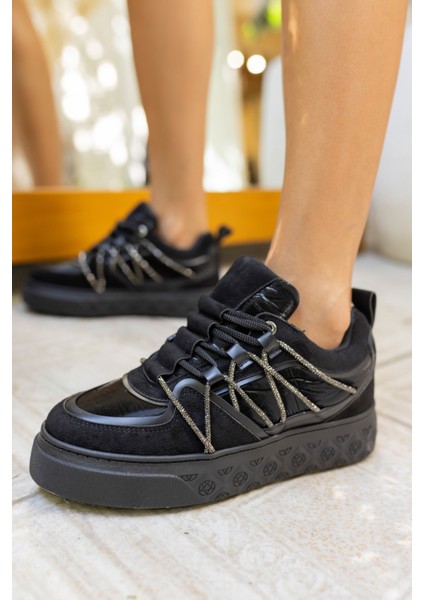 Amore Kadın Bej Taş Detay Bagcıklı Sneaker