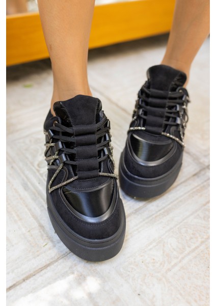 Amore Kadın Bej Taş Detay Bagcıklı Sneaker