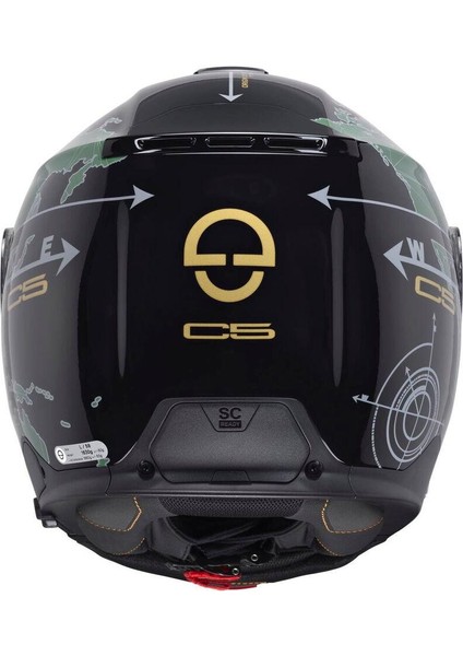 C5 Globe Green Çene Açılır Motosiklet Kaskı modelleri