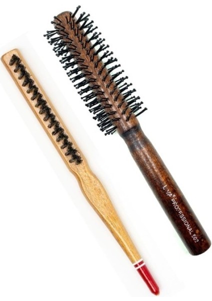 503 ve 690 Profesyonel Yanmaz Set Topuz Saç Fırçası-2'li