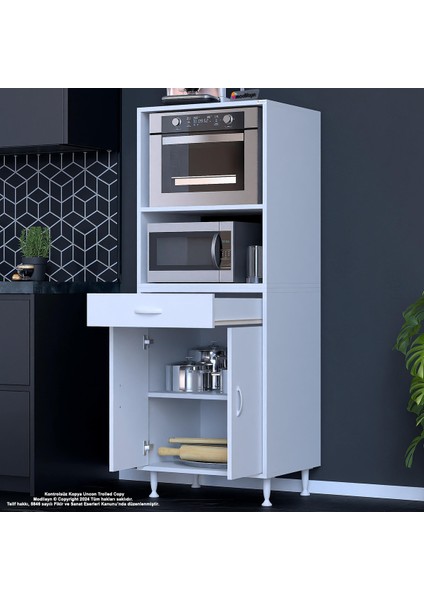 Birce Lina M-60 x 162,4 x 48 cm Çekmeceli Çok Amaçlı Fırın ve Banyo & Mutfak Dolabı fırsatları